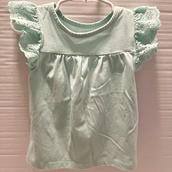Cat & Jack Toddler Mint Eyelet Top - Picture 1 of 2